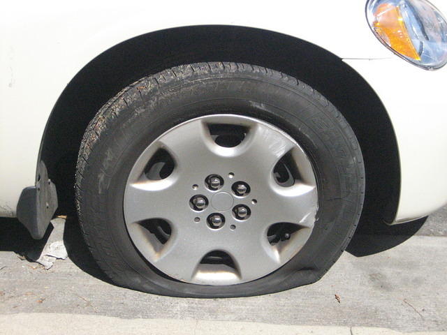 oops, flat tyre
